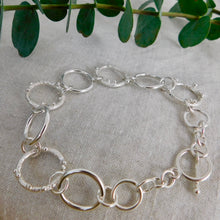 Load image into Gallery viewer, Sterling Silver Molten Hoop Link Bracelet
