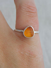 Load image into Gallery viewer, Ready To Wear Orange Sea Glass Sterling Silver Stacking Ring
