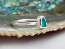 Load image into Gallery viewer, Ready To Wear Teal Sea Glass Sterling Silver Stacking Ring

