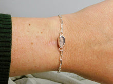 Load image into Gallery viewer, Mauve and Red Sea Glass Sterling Silver Paperclip Chain Bracelet
