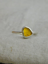 Load image into Gallery viewer, Ready To Wear Yellow Sea Glass Sterling Silver Stacking Ring
