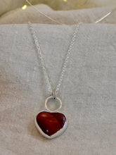 Load image into Gallery viewer, Large Red Jasper Heart Sterling Silver Pendant

