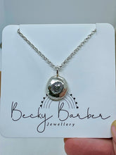 Load image into Gallery viewer, Heart Stamped Recycled Sterling Silver Pebble Pendant
