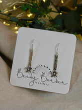 Load image into Gallery viewer, Flower Bar Sterling Silver Dangles
