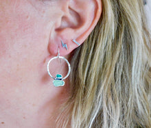 Load image into Gallery viewer, Jade Green Sea Glass Sterling Silver Dangles
