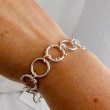 Load image into Gallery viewer, Sterling Silver Molten Hoop Link Bracelet
