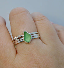 Load image into Gallery viewer, Made to Order Sea Glass Sterling Silver Stacking Ring
