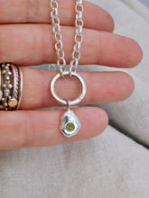 Load image into Gallery viewer, Peridot Pebble Sterling Silver Charm

