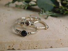 Load image into Gallery viewer, Labradorite and Sapphire Triple Sterling Silver Ring

