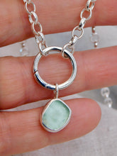 Load image into Gallery viewer, Aqua Sea Glass Sterling Silver Charm
