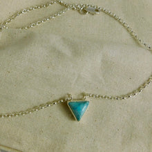 Load image into Gallery viewer, Turquoise Triangle Sterling Silver Necklace
