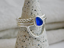 Load image into Gallery viewer, Ready To Wear Blue Sea Glass Stacking Ring
