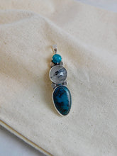 Load image into Gallery viewer, Rutilated Quartz and Turquoise Sterling Silver Pendant
