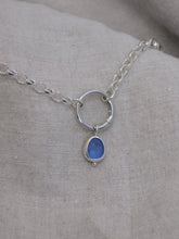 Load image into Gallery viewer, Cornflower Blue Sea Glass Sterling Silver Charm
