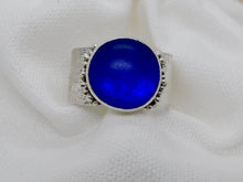 Load image into Gallery viewer, Made To Order Sea Glass Sea Foam Reticulated Sterling Silver Ring
