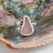 Load image into Gallery viewer, Super Rare Lilac Sea Glass Sterling Silver Ring
