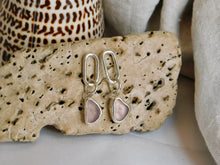 Load image into Gallery viewer, Mauve Sea Glass Sterling Silver Dangles
