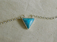 Load image into Gallery viewer, Turquoise Triangle Sterling Silver Necklace
