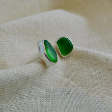 Load image into Gallery viewer, Light Green Sea Glass Sterling Silver Studs
