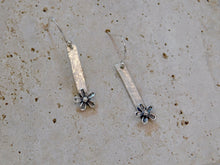 Load image into Gallery viewer, Flower Bar Sterling Silver Dangles
