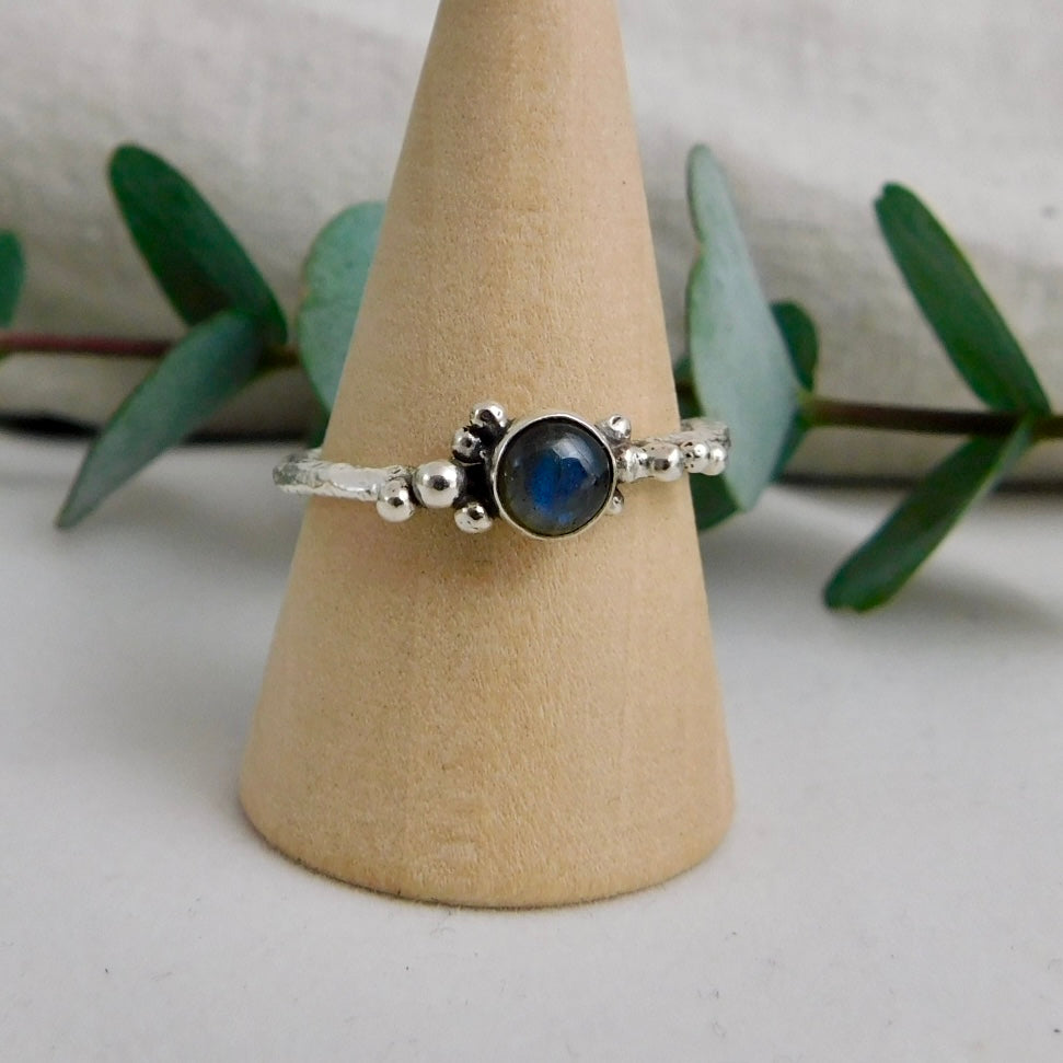 Labradorite Sea Foam Sterling Silver Ring