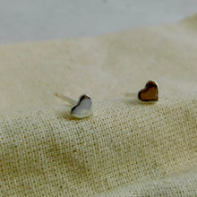 Load image into Gallery viewer, Shiny Heart Sterling Silver Studs
