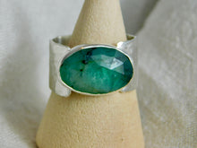 Load image into Gallery viewer, Statement Emerald Sterling Silver Ring

