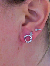 Load image into Gallery viewer, Molten Seafoam Sterling Silver Studs
