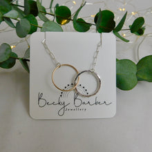 Load image into Gallery viewer, Sterling Silver and Gold Filled Double Hoop Necklace
