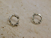 Load image into Gallery viewer, Molten Seafoam Sterling Silver Studs
