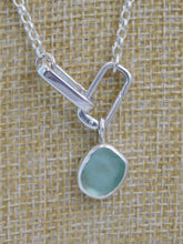 Load image into Gallery viewer, Aqua Sea Glass Sterling Silver Charm
