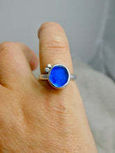 Load image into Gallery viewer, Bright Cobalt Sea Glass Sterling Silver Ring
