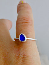 Load image into Gallery viewer, Ready To Wear Blue Sea Glass Stacking Ring
