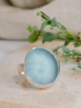Load image into Gallery viewer, Cornflower Blue Sea Glass Sterling Silver Ring
