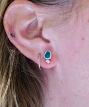 Load image into Gallery viewer, Teal Sea Glass Sterling Silver Studs
