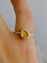 Load image into Gallery viewer, Ready To Wear Yellow Sea Glass Sterling Silver Stacking Ring
