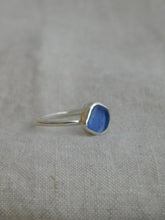 Load image into Gallery viewer, Ready To Wear Blue Sea Glass Sterling Silver Stacking Ring
