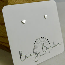 Load image into Gallery viewer, Shiny Heart Sterling Silver Studs
