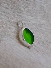 Load image into Gallery viewer, Olive Green Sea Glass Sterling Silver Charm
