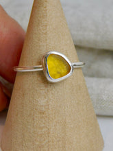 Load image into Gallery viewer, Ready To Wear Yellow Sea Glass Sterling Silver Stacking Ring
