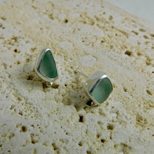 Load image into Gallery viewer, Sea Foam Sea Glass Sterling Silver Studs
