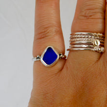 Load image into Gallery viewer, Cobalt Sea Glass Sterling Silver Ring
