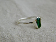 Load image into Gallery viewer, Ready To Wear Green Sea Glass Sterling Silver Stacking Ring
