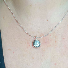 Load image into Gallery viewer, Heart Stamped Recycled Sterling Silver Pebble Pendant
