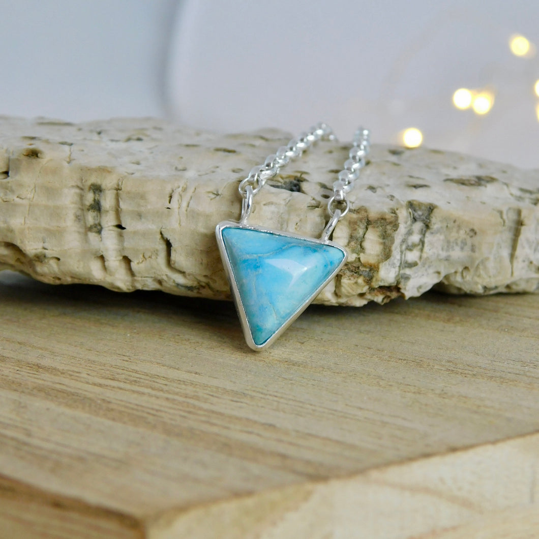 Turquoise Triangle Sterling Silver Necklace