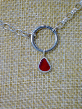 Load image into Gallery viewer, Red Sea Glass Sterling Silver Charm

