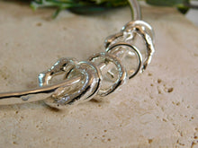 Load image into Gallery viewer, Chunky Molten Charm Sterling Silver Bangle
