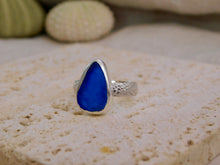 Load image into Gallery viewer, Blue Sea Glass Sterling Silver Ring
