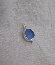 Load image into Gallery viewer, Cornflower Blue Sea Glass Sterling Silver Charm
