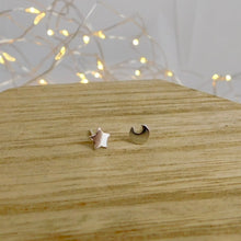 Load image into Gallery viewer, Moon and Star Sterling Silver Studs
